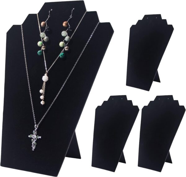 4Pcs/Set Black Necklace Earring Jewelry Set Display Stand